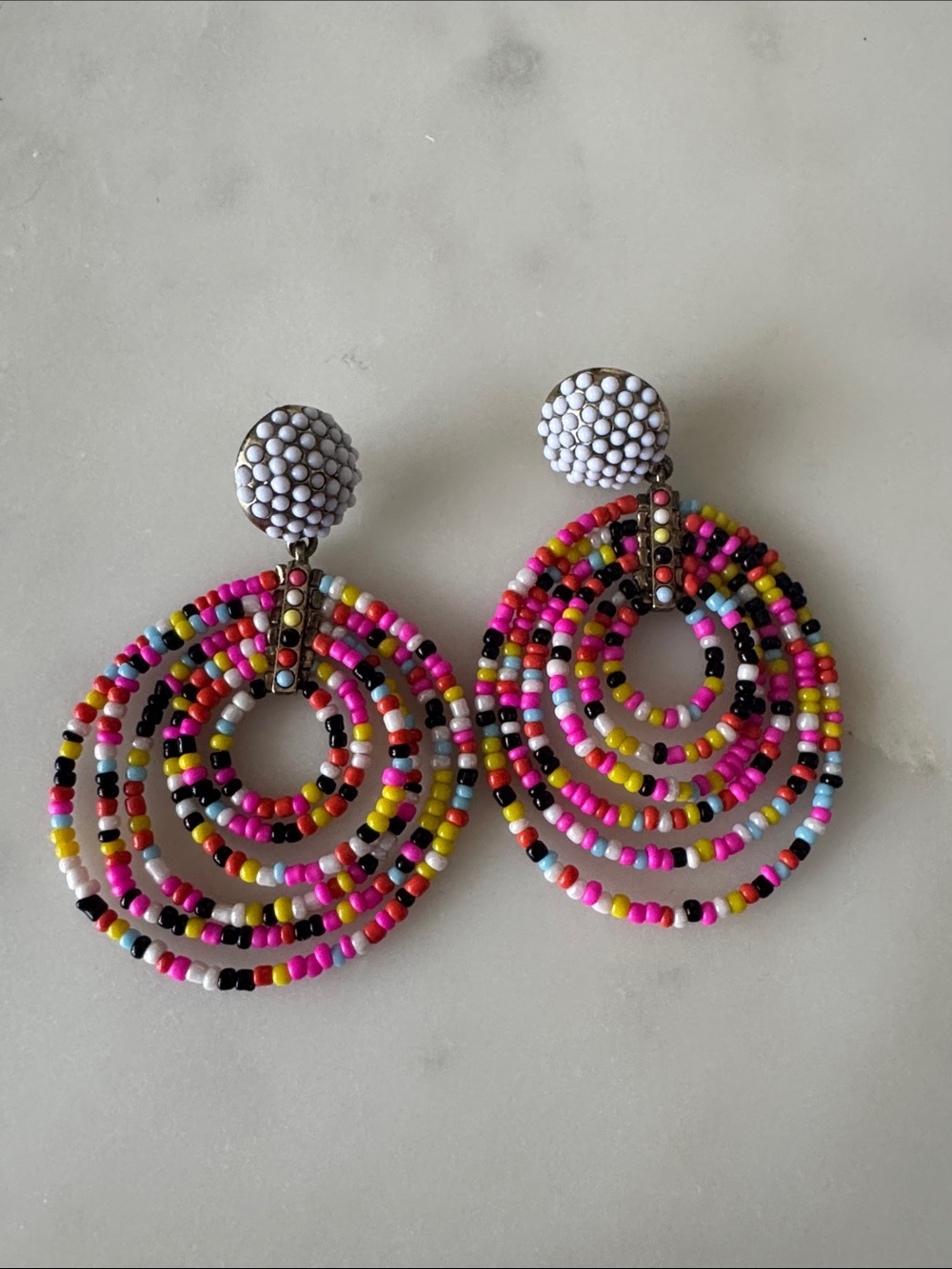 Baublebar Colorful Beaded Circle Earrings